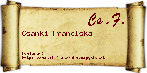 Csanki Franciska névjegykártya